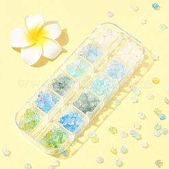 420色のフロスト透明アクリルビーズ6個  花  金箔  ミックスカラー  5.5~6x3mm  穴：1.5mm  70個/カラー&nbsp;OACR-FS0002-17A