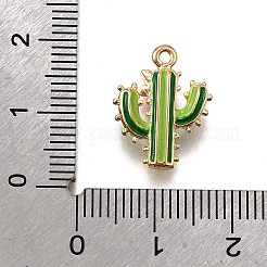 合金ペンダント  エナメル  ゴールドカラー  サボテン  16x13.5x4.5mm  穴：1.4mm&nbsp;ENAM-D303-02G-03
