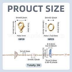DIYネックレスジュエリーキット  天然アメジストチップとABSプラスチック模造真珠ビーズチェーンを含む  3mm  5~15x5~5.5x2~6mm  3 M&nbsp;DIY-TA0010-60