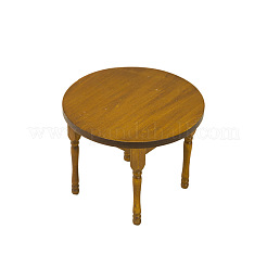 ミニチュア木製テーブル＆チェアセット  ドールハウスアクセサリー用  小道具の装飾のふりをする  ペルー  90x90x62mm&nbsp;PW-WG15003-01