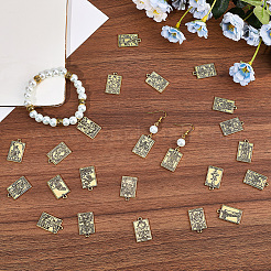 チベット風亜鉛合金ペンダント2セット  タロットの四角形  アンティーク黄金  23x14.5x1.5mm  穴：1.5mm  20個/セット&nbsp;FIND-SC0016-92AG