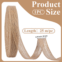 25mのジュートリボン  DIY装飾材料用  バリーウッド  3/4インチ（20mm）&nbsp;OCOR-CY0004-92
