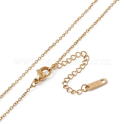 エナメル オーバル 誕生花 ペンダント ネックレス  女性用ゴールデン 304 ステンレススチール ジュエリー  9月のアスター  15.67~16.26インチ（39.8~41.3cm）&nbsp;STAS-H174-02G-I