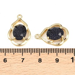 真鍮チャーム  樹脂と  ティアドロップチャーム  長持ちメッキ  ラックめっき  ゴールドカラー  グリッターパウダー付き  ブラック  20x13.5x6mm  穴：1.5mm&nbsp;KK-H257-08A-G02