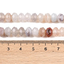 天然石ボツワナアゲートビーズ連売り  ロンデル  多面カット  8~8.5x5~6mm  穴：1mm  約68~76個/連  14.96~15.35''（38~39センチメートル）&nbsp;G-C259-A21-5x8mm
