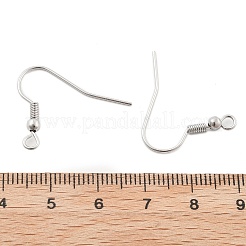 304ステンレススチールピアスフック  耳ワイヤー  水平ループ付き  ステンレス鋼色  20~21x24~26x3mm  穴：2mm  20ゲージ  ピン：0.8mm&nbsp;STAS-E149-02P