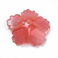 アクリルビーズキャップ  熱収縮ピース付き  花  15.5x16x4mm  穴：1mm&nbsp;SACR-E002-05