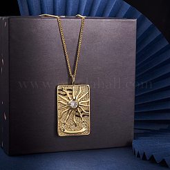 6個6スタイル真鍮マイクロパヴェキュービックジルコニアペンダント  混合図形  ゴールドカラー  1個/スタイル&nbsp;KK-SZ0003-87