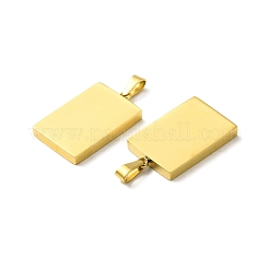 イオンプレーティング（IP）304ステンレスペンダント  長方形のチャーム  ゴールドカラー  24.5x14.5x3mm  穴：5.5x3mm&nbsp;STAS-R120-03G