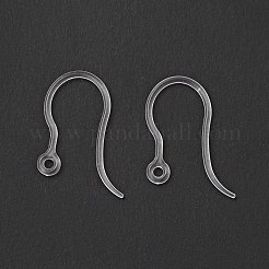 透明レジン ピアスフック  水平ループ付き  透明  17x12x1mm  穴：1.2mm  21ゲージ  ピン：0.7mm&nbsp;RESI-G050-02