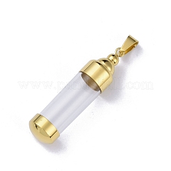 304ステンレススチール製ビッグペンダント  ガラスと  ボトル  ゴールドカラー  51.5x12.5mm  穴：8x4.5mm&nbsp;STAS-D097-01E-G