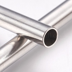 変色しない304ステンレススチールチューブビーズ  ステンレス鋼色  50x6mm  穴：4.5mm&nbsp;X-STAS-P196-20