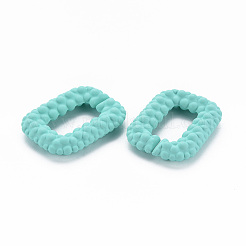 不透明なスプレー塗装アクリルクイックリンクコネクター  長方形  ライトシーグリーン  35x26x7mm  内径：10.5x19.5mm&nbsp;MACR-Q244-007G