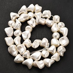 電気めっきシェルパールビーズ連売り  ナゲット  貝殻色  8.5~13x9.5~11x8~11mm  穴：0.9mm  約36個/連  15.71インチ（39.9cm）&nbsp;BSHE-C009-01B