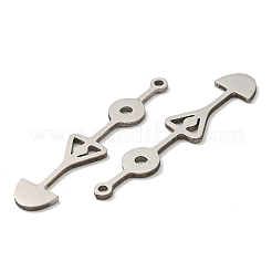 変色しない201ステンレススチールペンダント  三角・半丸チャーム  ステンレス鋼色  35x7x1mm  穴：1.4mm&nbsp;LS-STAS-M318-31P