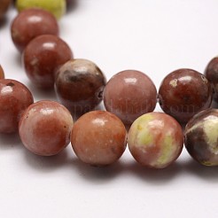 天然梅の花ジャスパー ビーズ 連売り  ラウンド  大理石の石のビーズ  カラフル  10.5mm  穴：1.2mm  約38個/連  15インチ&nbsp;G-A163-02-10mm
