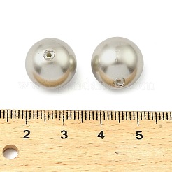 シェルパールビーズ  グレードA  ラウンド  片穴  洗練された  銀  14mm  穴：1mm&nbsp;BSHE-XCP0001-30