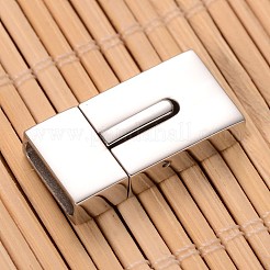 変色しにくい、滑らかでマットな304ステンレススチールの長方形マグネット留め具  ステンレス鋼色  23x12x6mm  穴：3x10.5mm&nbsp;STAS-I045-04