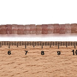 天然石ストロベリークォーツビーズ連売り  ヒシビーズ  フラットラウンド/ディスク  6x3~3.5mm  穴：0.8mm  約54~55個/連  7.38''~7.54''（18.75~19.15センチメートル）&nbsp;GG-CBA8682-B02