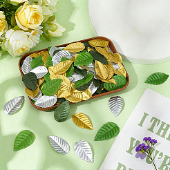 布製人工葉400色4個  diy の花束フラワーリース花輪アクセサリー  ミックスカラー  52~56x31~34x0.2mm  約100PCS /カラー&nbsp;DIY-MA0007-15A