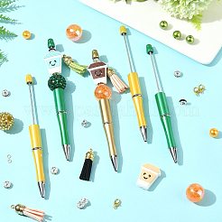DIYビーズペン作りキット  プラスチックボールペンとペンリフィルを含む  ラインストーン＆アクリル＆シリコンビーズ  合金ペンダント  フェイクスエードタッセル  合金の留め金  ミックスカラー  148x12mm&nbsp;DIY-FS0009-44