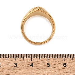 女性用304ステンレススチール指輪  ティアドロップ  18KGP本金メッキ  12mm  内径：17mm&nbsp;RJEW-B164-02G