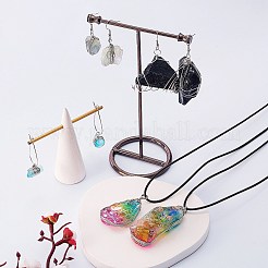 DIYラフ生石ビーズイヤリング作成キット  天然水晶と水晶と蛍石を含む  合成ブルーゴールドストーン青金砂石ビーズ  銅ワイヤー  鉄のピアスフックとフープピアスのパーツ  42個/箱&nbsp;DIY-SZ0007-71