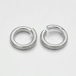 真鍮製オープンタイプ丸カン  カドミウムフリー＆鉛フリー  ラウンド  銀色のメッキ  20ゲージ  5x0.8mm  内径：3.4mm  約2125個/100g&nbsp;X-KK-E647-17S-5mm