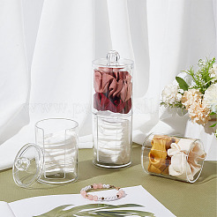 プラスチック化粧品コットン保存容器  透明  19x6.9cm&nbsp;CON-WH0086-25