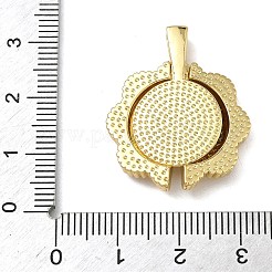 真鍮製マイクロパヴェキュービックジルコニアペンダント  16KGP本金メッキ  花  29x23x4.5mm  穴：5x2mm&nbsp;KK-L257-08G-02