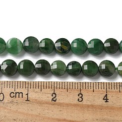 天然石アフリカンジェイドビーズ連売り  ファセットコインビーズ  フラットラウンド  6x4mm  穴：0.8mm  約62個/連  15.55''（39.5センチメートル）&nbsp;G-NH0039-A01-01