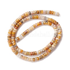 天然クレイジーレースアゲートビーズ連売り  フラットラウンド  4~4.5x2~2.5mm  穴：0.8~1mm  約155~172個/連  15.12インチ〜15.55インチ（38.4~39.5cm）&nbsp;G-A201-A05
