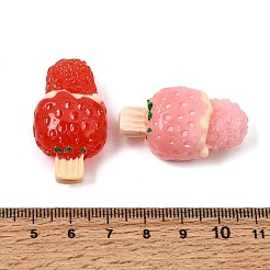 不透明な樹脂模倣食品カボション  フルーツアイスキャンディー  ミックスカラー  34~36x19~20x10~14mm&nbsp;RE-CBA2F5E-04