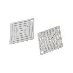 304ステンレスペンダント  菱形  ステンレス鋼色  19x13.5x0.3mm  穴：1mm&nbsp;STAS-C153-03P