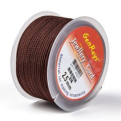 編み込みナイロン糸  染め  ダークコーヒー  2.5mm  約10.93ヤード（10m）/ロール&nbsp;NWIR-Z001-27