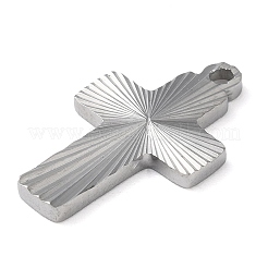 変色しない304ステンレススチールペンダント  クロスチャーム  ステンレス鋼色  22x13x1.9mm  穴：1.6mm&nbsp;LS-STAS-D025-02P-02