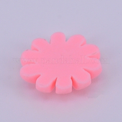 不透明なつや消し樹脂カボション  花  ピンク  19.5x5.5mm&nbsp;RESI-WH0009-03
