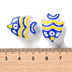 手作りランプワークビーズ  魚  ブルー  18x22.5x10.5mm  穴：1.2mm&nbsp;LAMP-S068-06B
