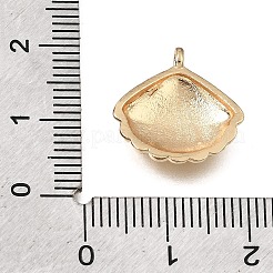 真鍮チャーム  質感のある貝殻型チャーム  ゴールドカラー  16.5x16x3.5mm  穴：2mm&nbsp;KK-CBA2395-09G-02