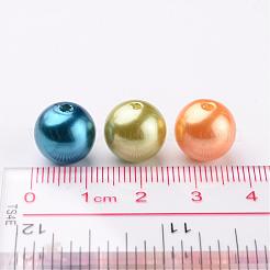 ABSプラスチックパール調ラウンドビーズ  ミックスカラー  12mm  穴：2mm&nbsp;X-SACR-S074-12mm-M