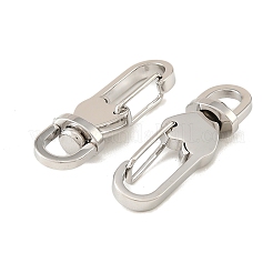 304ステンレススチール製回転留め具  スイベルスナップフッククラスプ  ハート  ステンレス鋼色  38x12x8mm  穴：5.5x5mm&nbsp;STAS-F364-03P-02