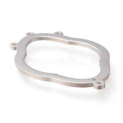 変色しない304ステンレススチールシャンデリア部品リンク  艶出し  花  ステンレス鋼色  39x25x1mm  穴：1.4mmと1.2mm&nbsp;STAS-P245-41G