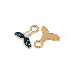 304ステンレススチールエナメルチャーム  イオンプレーティング（ip）  18KGP本金メッキ  魚尾  10x10x1mm  穴：2.5mm&nbsp;STAS-G357-02G-01