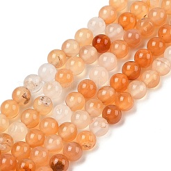 天然石赤瑪瑙ビーズ連売り  ラウンド  6mm  穴：0.8mm  約63個/連  15.16''（38.5センチメートル）&nbsp;G-A248-A06-01
