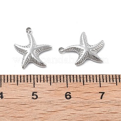 304ステンレススチールチャーム  ヒトデチャーム  変色防止  ステンレス鋼色  14x12x2mm  穴：1.2mm&nbsp;STAS-Z121-33P