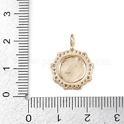 真鍮チャーム  数字11:11のチャームが付いたフラットラウンド  ラインストーンとジャンプリング付き  ゴールドカラー  20x15x1.5mm  穴：2.6mm&nbsp;KK-L246-05G