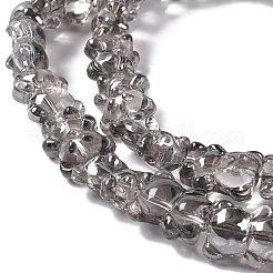 電気メッキガラスビーズセット  パール光沢メッキ  クマ  ライトグレー  15x12x8.5mm  穴：1mm  約44個/連  25.20インチ（64cm）&nbsp;EGLA-L030-PL02