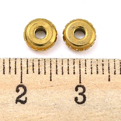 304ステンレススチールビーズ  フラットラウンド  ゴールドカラー  6x2mm  穴：2mm&nbsp;STAS-P355-03B-G