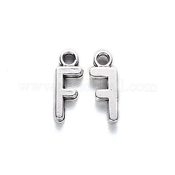 合金のチベット風チャーム  カドミウムフリー＆鉛フリー  文字F  F：16x6x2mm  穴：2mm&nbsp;X-TIBE-S108-108F-AS-RS