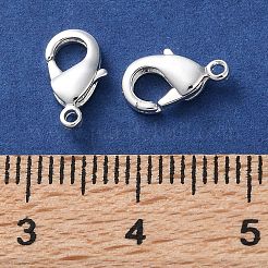 ラックメッキ真鍮カニカン  長持ちメッキ  鉛フリー＆カドミウムフリー  銀  10x5.5x2mm  穴：1mm&nbsp;KK-F090-27S-01